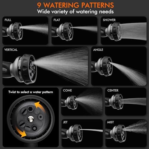 RESTMO Hose Nozzle Heavy Duty, Metal Water Hose Sprayer for Garden - Image 4