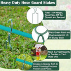12Pcs Metal Hose Guide Stakes 14 Inch Garden Hose Holder Stake Heavy Duty Hose Support Hose Guide Spike for Outside Yard Lawn, Keeps Garden Hose Out of Flower Beds for Plant Protection - Image 3