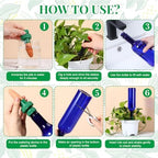 SiliFine 8 Set Plant Watering Devices Include Self Watering Spikes and 26 oz Plastic Bottles Plant Waterer Devices with Adjustable Control Valve Switch Indoor Outdoor (Blue) - Image 4
