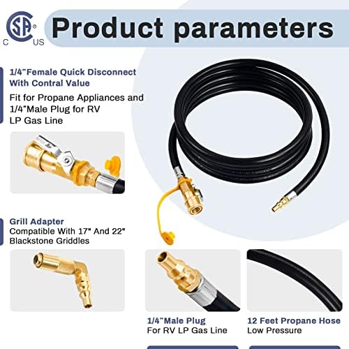 Upgraded 12FT RV Quick Connect Propane Hose for RV to Grill - Image 2