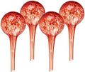 Relaxdays Set of 4 Glass Watering Globes, H x D: 15 x 6 cm, Watering Balls for Plants, Holiday Watering Aid Red by Relaxdays