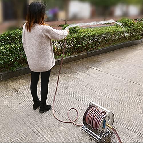 Stainless Steel Garden Hose Reel Heavy Duty,Stainless Steel Hand Crank Hose Reel,Metal Hose Reel,Wall/Floor Mounted Metal Water Hose Reel Retractable for Yard, Lawn, Farm,Patio - Image 3