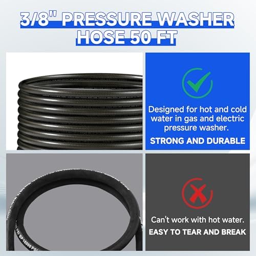 RIDGE WASHER Pressure Washer Hose 50 Feet X 3/8 Inch, 6000 PSI - Image 6