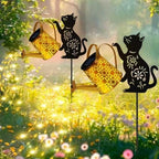 Solar Garden Lights Outdoor Decor, Cat Watering Can Lights for Yard, 2 Pack by OSTRITEC