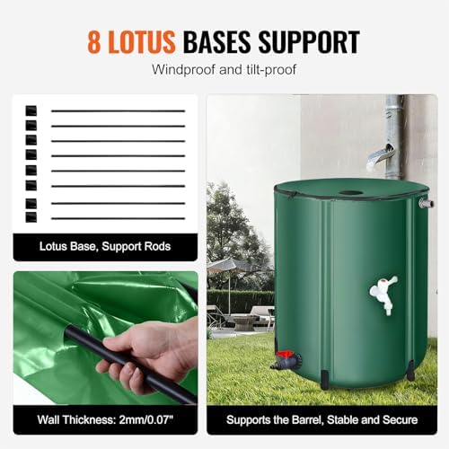 Foldable Rain Barrel, Portable Rainwater Collector for Garden Irrigation (100L) - Image 3