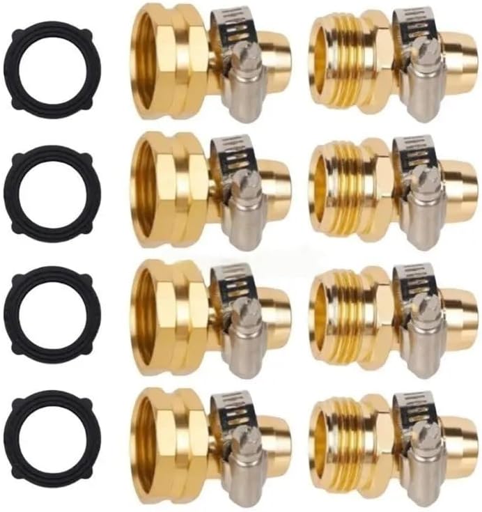 23GB corro*/sion Aluminum Garden Hose Repair Connectors Suitable for 3/4 Inch Hoses with Stainless Steel Clamps 4pcs - Image 5