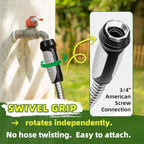 SPECILITE 100ft 304 Stainless Steel Garden Hose with Swivel Handle Nozzle - Image 3