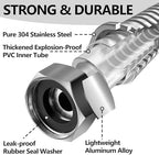 150ft Garden Hsoe - 2026 New 304 Stainless Steel Garden Hose with 3/4'' Fittings – Lightweight, Durable, and Kink-Free, Metal Water Hoses for Gardening - Image 5