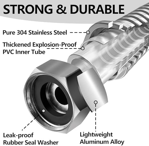 150ft Garden Hsoe - 2026 New 304 Stainless Steel Garden Hose with 3/4'' Fittings – Lightweight, Durable, and Kink-Free, Metal Water Hoses for Gardening - Image 5