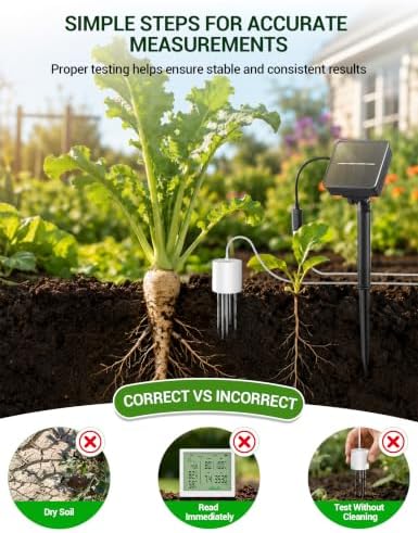 7-in-1 Soil Moisture Meter for Plants with Solar Wireless Probe Soil Tester - Image 4