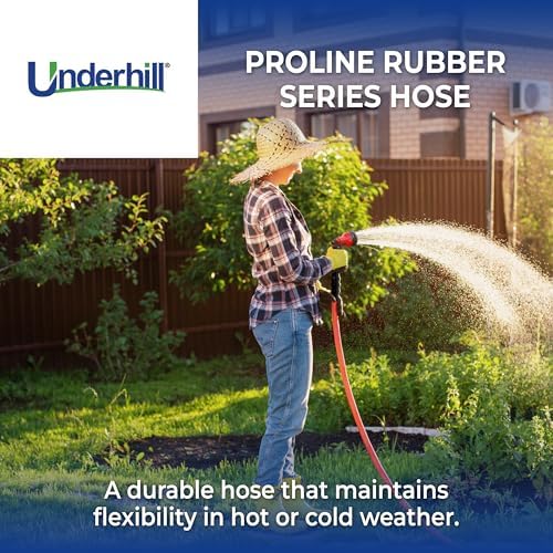Underhill Proline Rubber Series Heavy-Duty Garden Hose for Hot or Cold Water, Lightweight, 500 PSI BP, 150 PSI WP, H75-025PRO-R 3/4 Inch x 25 ft Red - Image 2