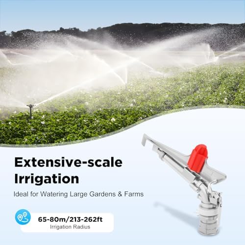 Agriculture Irrigation Spray Gun Sprinkler Large-Area 360° Adjustable Watering (2'' Update) - Image 4