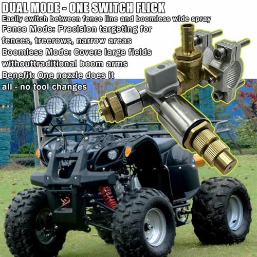 1-Pack Boomless & Fence Line Sprayer Nozzle for ATV – Brass Construction, 31FT Spray Swath, Adjustable Pattern, Universal Fit for Spot Sprayers. - Image 4