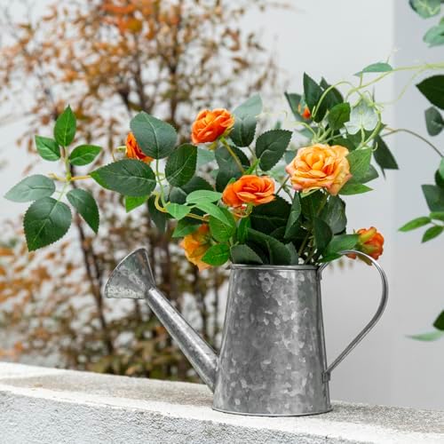 MyGift 5 Inch Mini Rustic Galvanized Metal Decorative Vase in Vintage Style Watering Can Design for Dried Flowers and Artificial Plants - Handcrafted in India (Pack of 2) - Image 6