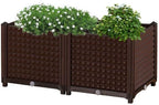 YSUEFIJO Raised Garden Bed Outdoor, Elevated Plastic Planter Box, Garden Grow Box Patio Gardening Planter Box, with Water Design & Drainage Holes, for Flower Vegetable Herbs by WELCOMETOYSUEFIJO
