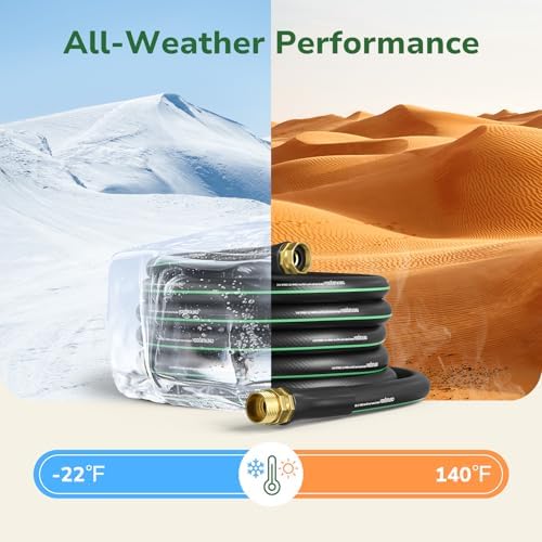 GreatBuddy Garden Hose 50 ft, 5/8" Flexible Rubber Water Hose - Image 4
