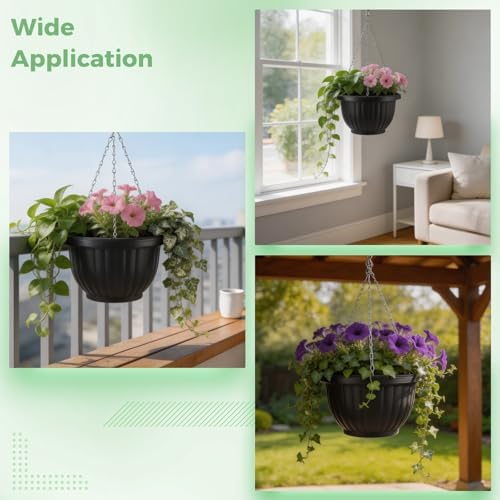 4 Pack Hanging Planters, 9.3 Inch Self Watering Pots for Indoor Plants - Image 5