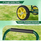 Goplus Garden Hose Reel Cart, 300 ft 5/8" or 400 ft 1/2", Heavy-Duty Metal Hose Cart w/ 4 Wheels, Storage Basket, Portable Water Hose Organizer for Yard Planting Lawn - Image 5