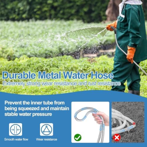 SPECILITE 125ft 304 Stainless Steel Metal Garden Hose with Rubber Grip - Image 3
