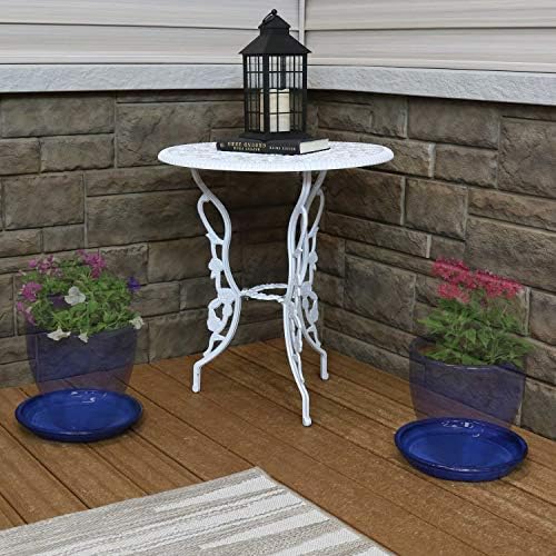 Sunnydaze 9" Ceramic Plant Saucers for Planters, 2pk, Imperial Blue - Image 6