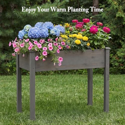 DUMOS 48x24x30 Inch Raised Garden Bed, Elevated Wood Planter Box with Legs - Image 6