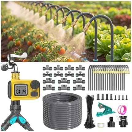 98FT 1/2" Drip Irrigation System Kit with Water Timer for Garden by Unknown