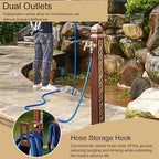 Outdoor Vertical Garden Water Column, Hose Stand with Faucet, Antique Decorative Fountain for Yard Hydrant, Irrigation and Washing (110cm x 17cm) - Image 5