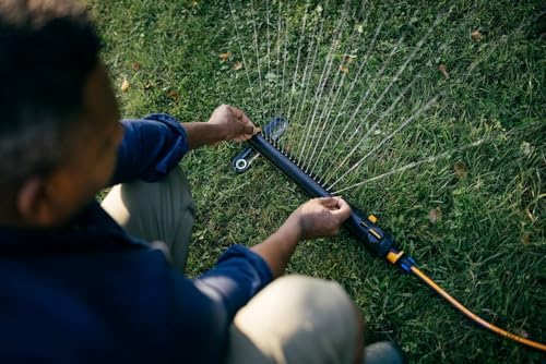 Fiskars X-Series 1070831 Oscillating Sprinkler S-L with Removable Filter and Nozzle Cleaning Tool Sprinkler for 300-500 m² Black/Orange - Image 5