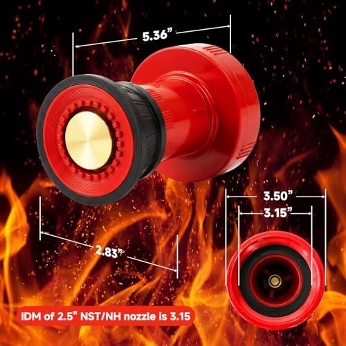 2‑1/2" x 50 ft Single Jacket Fire Hose with NST/NH Brass Couplings & Spray Nozzle, 750 PSI Burst, Commercial Grade - Image 5