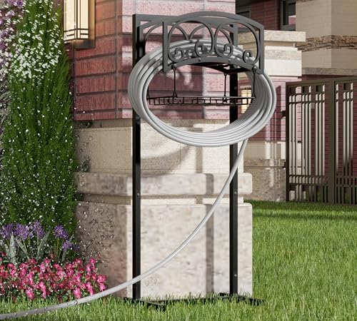 Freestanding Garden Hose Holder - Heavy Duty Metal Stand for 150ft Hose - Outdoor Organizer and Storage Rack - Image 2