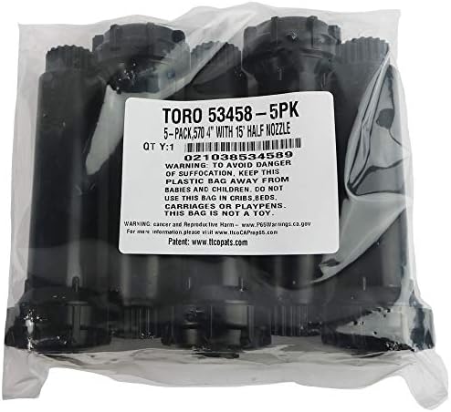 Toro 53458 5-Pack, 570 Series 4" 15' Half Nozzle Pop-Up Sprinkler, Black - Image 2