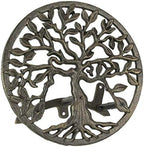 Zeckos Garden Hose Holder Tree of Life 12 Inch Cast Iron Bronze by Zeckos