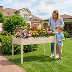 Raised Garden Bed with Legs, 48x24x30in Tall Wooden Elevated Planter Box with Liner for Flowers Vegetables Herbs, Outdoor Reinforced Large Raised Bed for Balcony/Patio/Backyard - Image 2