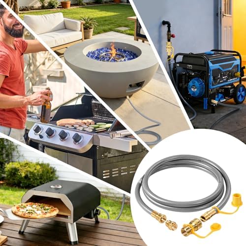 8 FT 1/2" ID Natural Gas Grill Hose with Quick Connect Fitting, Natural Gas Conversion Kit Suitable for Gas Grill, Generator, Patio Heater and More - Image 6