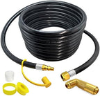 24ft RV Quick Connect Propane Hose for RV to Grill Low Pressure LP Gas Hose w/Elbow Adapter,1/4" Quick Plug x 3/8" Female Flare for Blackstone 17"/22" Griddle/Weber Grill/Camp Chef Stove/Fire Pit etc. by Unknown