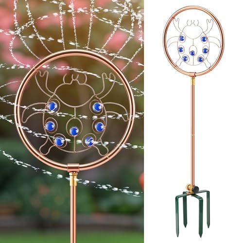 34" Ornamental Sprinkler, 360° Rotating, Ladybug by ElectricWise