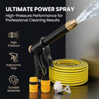 Multifunctional Car Wash Tool,Adjustable Hose Nozzle Heavy Duty with 16X Flow Boost,360° Adjustable Water Sprayer for Car Patio and Garden (H2 Long Spray Gun + 3 Connectors + 33FT(10m) Hose) - Image 3