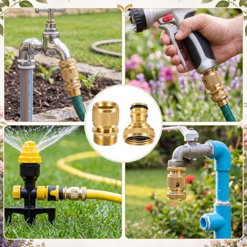 Shimeyao Brass Hose Quick Connect Fittings 3/4" BSPP, 16 Sets Female Male - Image 5