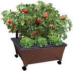 Emsco Group 2345 City Raised Bed Grow Box – Self Watering and Improved Aeration – Mobile Unit with Casters Picker, Earth Brown by EmscoGroup