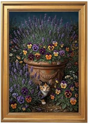 Gold Vintage Framed Antique Books Wall Art, Still Life Painting Print by Unknown