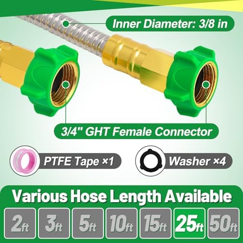 Garden Hose with Female to Female Connector, 25ft - Image 4