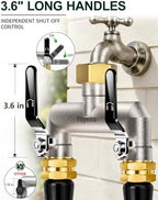 2-Way Garden Hose Splitter, Heavy-Duty Brass, 3/4" GHT, Black - Image 6