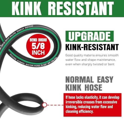 Heavy Duty Garden Hose 73ft, NON-EXPANDABLE Flexible Water Hose, Kink Resistant Lightweight Hybrid Hose, Leakproof Hose Male to Female Fittings - Image 4