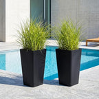 KOL Planters for Outdoor Plants, 20 Inch Tall Black Plant Pots, 2 Pack - Image 6