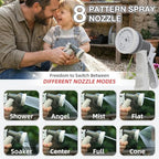 Portable Garden Hose Reel 50 ft, ABS Lightweight Hose Storage Tote with 9 Patterns Nozzle for Small Yard, Balcony & Patio, Manual Rewind & No Assembly Required - Image 7