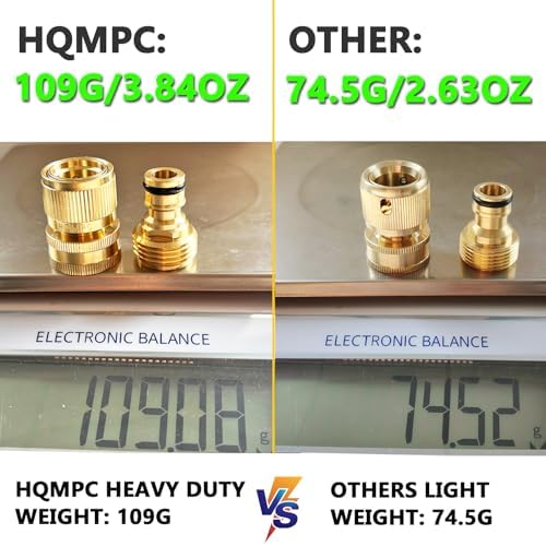 HQMPC Garden Hose Quick Connect Solid Brass Hose Quick Fitting Easy For Garden Watering No-Leak 3/4 inch GHT (4 Sets) - Image 2