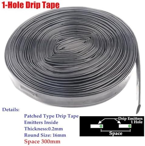 1pcs 16mm 1-Hole Drip Irrigation Hose Space 300mm, For Fruit Tee Greenhouse Irrigation Drip Hose Tape Micro Irrigation System Seepage Pipe 100m~5m ( Color : Space 300mm , Size : 30meters (98.4ft) ) - Image 2