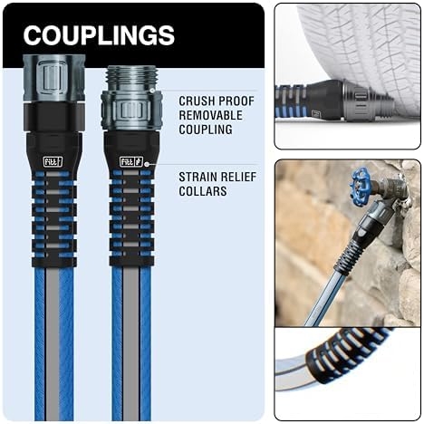 FITT HiFlo Water Hose 30ft with Caddy, Multipurpose Garden Hose with Mini Hose Reel, Easy to Use and Long-lasting Performance - Image 4