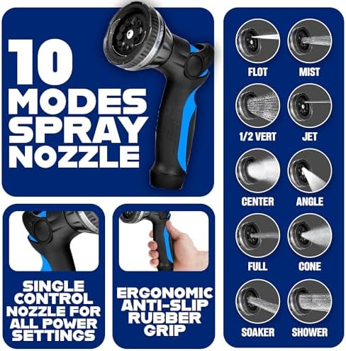INVICTUS 75 Ft Garden Hose with Sprayer Nozzle, 2-Layer Heavy Duty Drinking RV Water Hose 75Ft x 5/8 in. Flexible, Lightweight, NON Expandable, Kink Resistant, Easy Connect Fittings, 400 PSI - Image 6