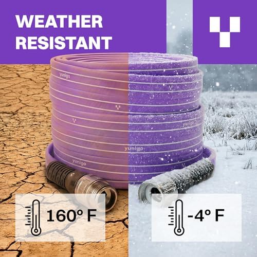 SERENITY 50ft Flat-to-Round Purple Garden Hose – Lightweight, No-Kink, Abrasion-Resistant TPV Hose with Durable Aluminum Couplings, Spray Nozzle & Hose Mender, Ideal for Home & Garden Watering - Image 6